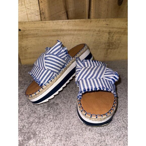 Nature Breeze Shoes - Nature Breeze Blue Juilliard-01 Slip On Sandler  Size 6.5